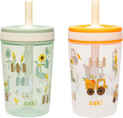 Zak Designs Sesame Street Kelso Toddler Tumblers For Travel or At Home, 15oz 2-Pack Durable Plastic Sippy Cups With Leak-Proof Design is Perfect For Kids (Elmo and Cookie Monster)