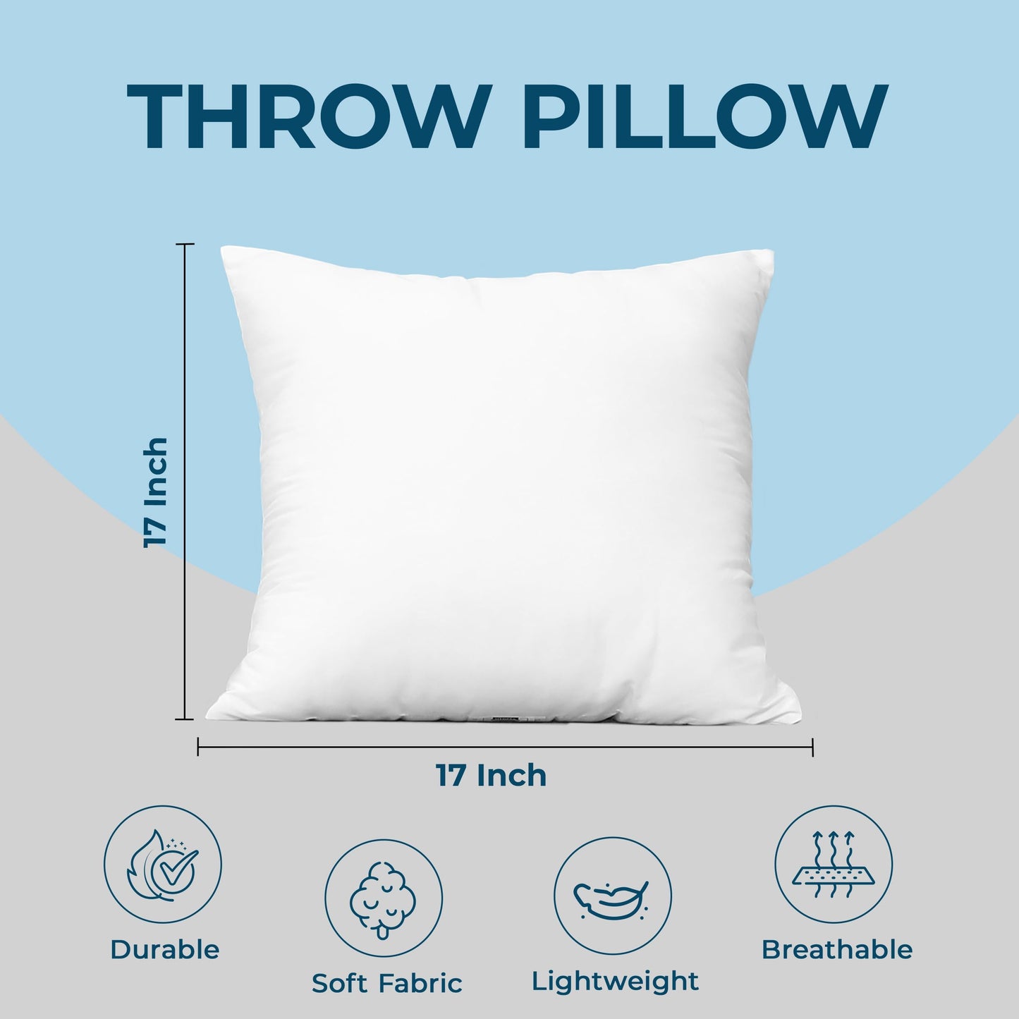 Utopia Bedding Throw Pillows, Decorative 18x18 Pillow Inserts, Set of 4 | Down alternative pillow insert with plush fluffy fill for beds sofas couches and chairs. Suitable for indoor outdoor use.