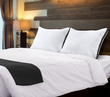 Utopia Bedding Gusset Bed Pillow, Hotel Pillows Queen Size Set of 2, White | Cotton Blended Down alternative pillows for sleeping, soft fluffy cooling comfort for Back, side & stomach sleepers, 2 pack