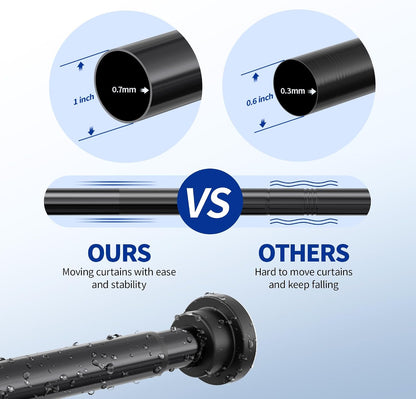Mcrbeay Shower Curtain Rod, 1" Diameter Heavy Duty Tension Shower Rod | Adjustable 28-74 inch Non Slip No Drill Spring Tension Rod For Bathroom, Shower Stall, No Rust, Bronze