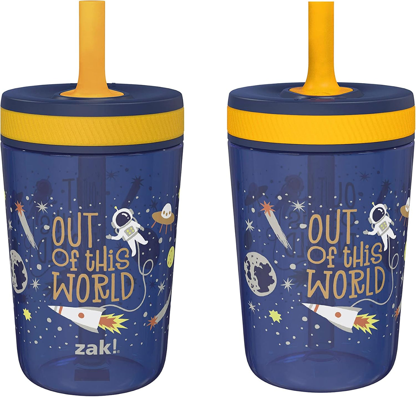Zak Designs Sesame Street Kelso Toddler Tumblers For Travel or At Home, 15oz 2-Pack Durable Plastic Sippy Cups With Leak-Proof Design is Perfect For Kids (Elmo and Cookie Monster)