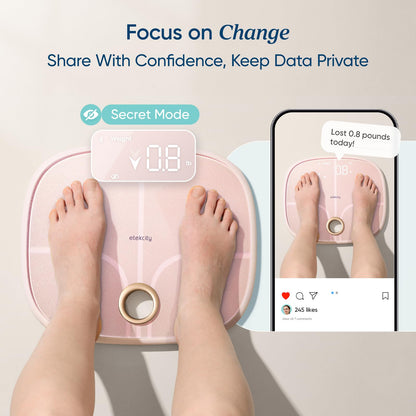 Etekcity Smart Scale for Body Weight, Body Fat and BMI, FSA Eligible | HSA Eligible, Bathroom Scale with Muscle Mass, Accurate Bluetooth App Sync, LED Display and Tempered Glass