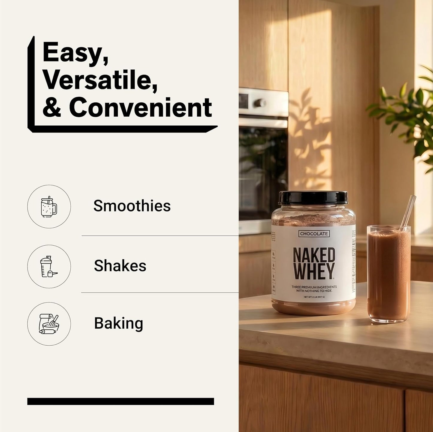 NAKED Whey 1Lb - Only 1 Ingredient, Grass Fed Whey Protein Powder, NSF Certified, Undenatured, No Gmos, No Soy, Gluten Free, Stimulate Growth, Enhance Recovery - 15 Servings