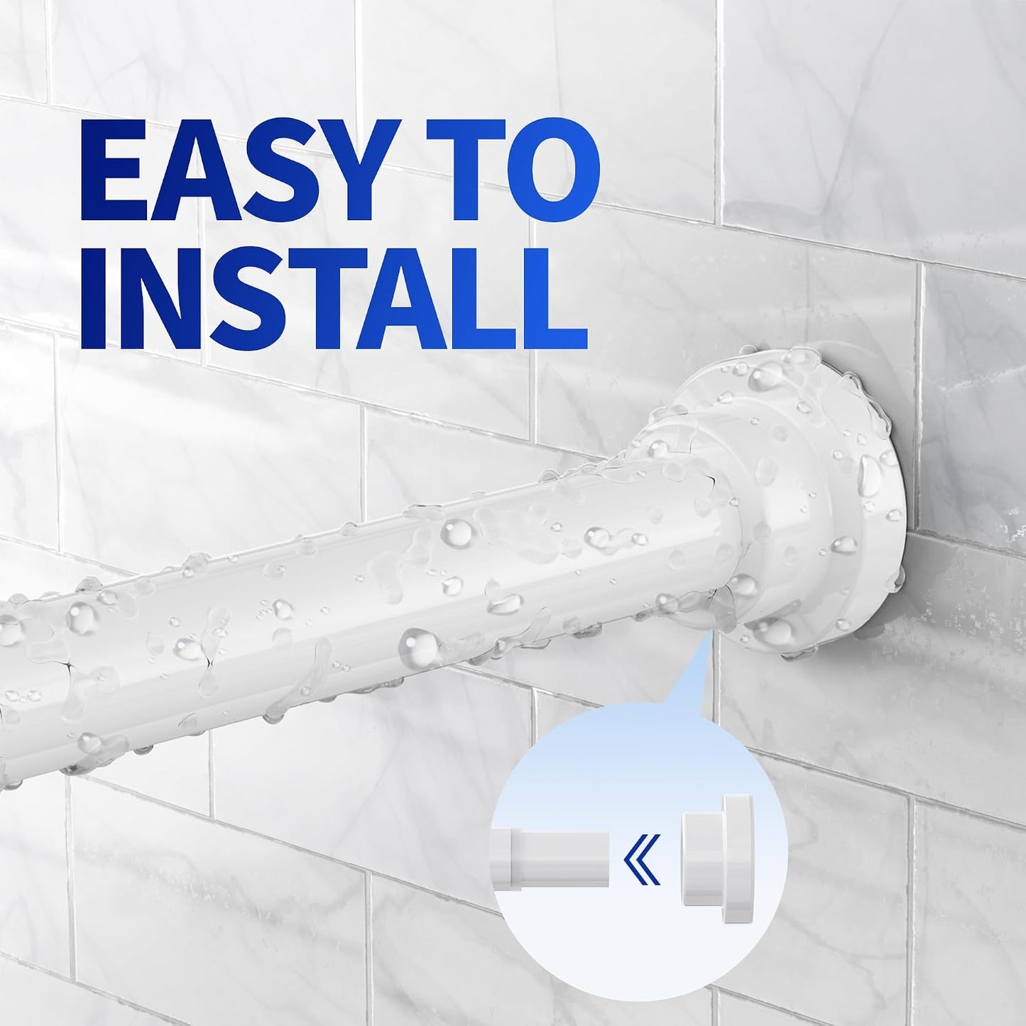 Mcrbeay Shower Curtain Rod, 1" Diameter Heavy Duty Tension Shower Rod | Adjustable 28-74 inch Non Slip No Drill Spring Tension Rod For Bathroom, Shower Stall, No Rust, Bronze