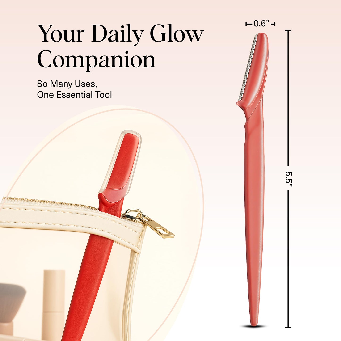 Kitsch Dermaplane Razor for Women Face – Terracotta, 12 pcs | Face Razors for Women & Men, Eyebrow Razor & Face Shaver – Exfoliating Facial Razor & Dermaplaner as Tool for Smoother Skin