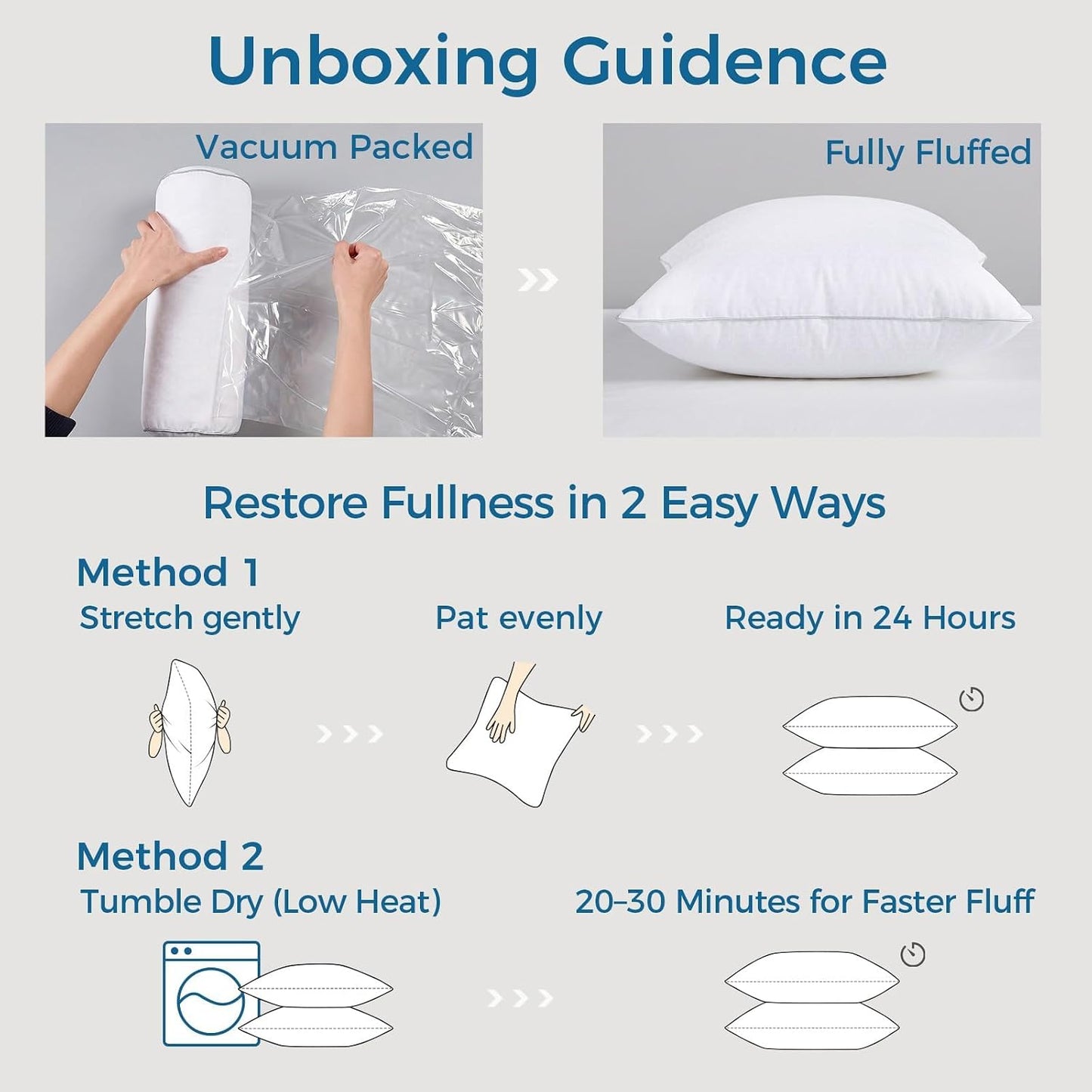 Sasttie Firm Pillows Queen Size Set of 2, Bed Pillows for Side, Back, and Stomach Sleepers - Oeko-Tex Certified Down Alternative Plump Filling - Hotel Quality and Machine Washable, 2 Pack