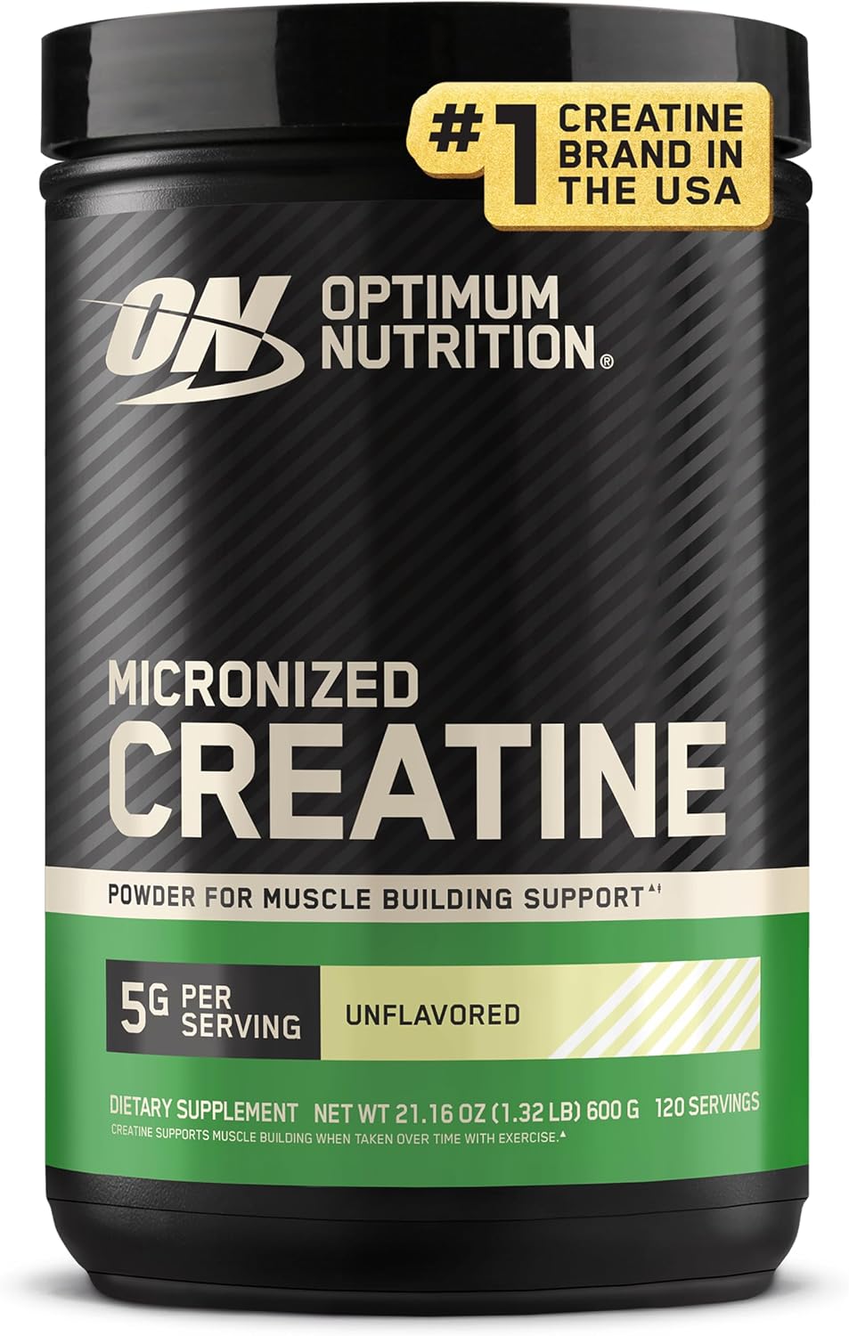 Optimum Nutrition Creatine, Micronized Creatine Monohydrate Powder, Supports Strength & Recovery, Banned Substance Tested, Unflavored, 5g per Serving, 60 Servings | 5g Micronized Creatine Monohydrate Powder Per Serving, Supports Muscle Strength & Power, E