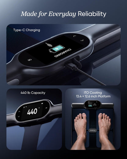 Etekcity Smart Scale for Body Weight, Body Fat and BMI, FSA Eligible | HSA Eligible, Bathroom Scale with Muscle Mass, Accurate Bluetooth App Sync, LED Display and Tempered Glass