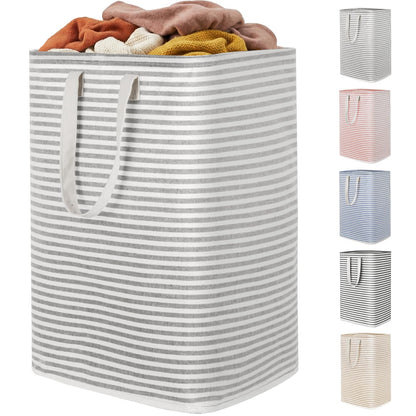 Lifewit 2 Pack Laundry Basket 80L Each, Collapsible Clothes Hamper with Reinforced Handles, Freestanding Waterproof Design for Bedroom and Laundry Room, Grey 160L Total