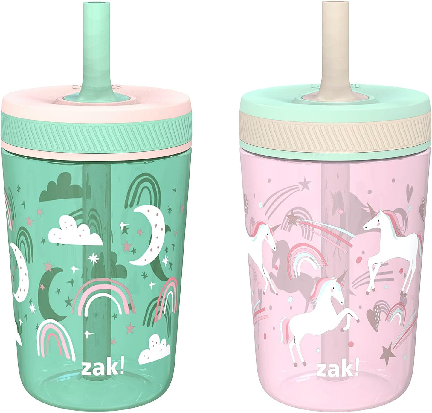Zak Designs Sesame Street Kelso Toddler Tumblers For Travel or At Home, 15oz 2-Pack Durable Plastic Sippy Cups With Leak-Proof Design is Perfect For Kids (Elmo and Cookie Monster)