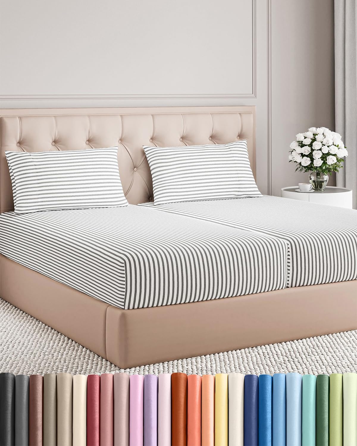 Twin XL 3 Piece Sheet Set - College Dorm Room Essentials - White | Deep Pocket Bed Sheets for Women, Men, Teens & Students, Soft, Cooling, Breathable & Wrinkle Free, Oeko-Tex Bed Sheet Set