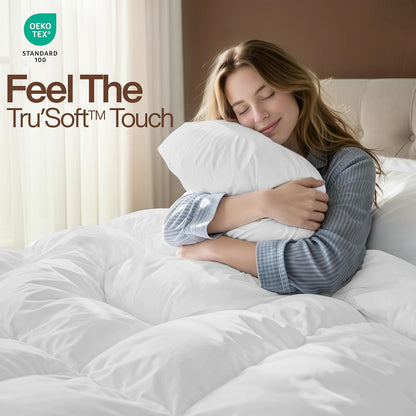 Utopia Bedding Queen Comforter 2 Pack, Duvet Insert, White, 88 x 88 Inches | Soft and Fluffy Down Alternative Bed Comforter, All Season, Breathable, Corner Tabs, Box Stitched, Durable, Machine Washable