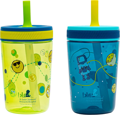 Zak Designs Sesame Street Kelso Toddler Tumblers For Travel or At Home, 15oz 2-Pack Durable Plastic Sippy Cups With Leak-Proof Design is Perfect For Kids (Elmo and Cookie Monster)