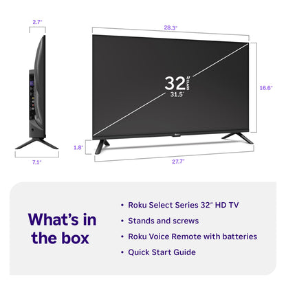 Roku 40-Inch Smart TV 2026 - Select Series, 1080p Full HD TV - RokuTV | Flat Screen LED Television with Voice Remote, Wi-Fi & Bluetooth Headphone Mode - Streaming Live Local News Sports & Movies