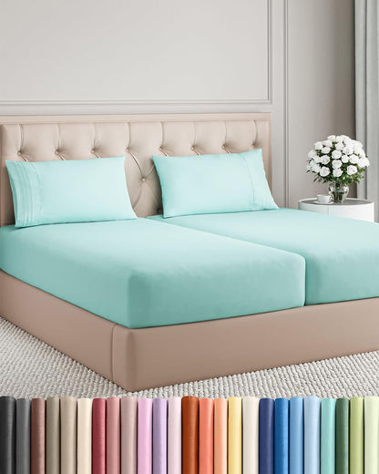 Twin XL 3 Piece Sheet Set - College Dorm Room Essentials - White | Deep Pocket Bed Sheets for Women, Men, Teens & Students, Soft, Cooling, Breathable & Wrinkle Free, Oeko-Tex Bed Sheet Set