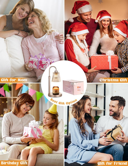 Candle Warmer Lamp with Timer Home Decor Birthday Gifts for Women | Dimmable Candle Warmer for Jar Candles, Height Adjustable Wax Melts Warmer,Room Decor House Warming Gifts New