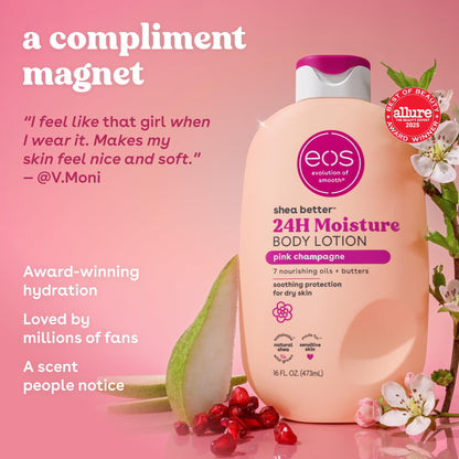 eos Shea Better Body Lotion- Vanilla Cashmere, 24-Hour Moisture, 16 fl oz