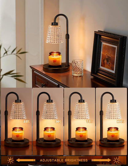 Candle Warmer Lamp with Timer Home Decor Birthday Gifts for Women | Dimmable Candle Warmer for Jar Candles, Height Adjustable Wax Melts Warmer,Room Decor House Warming Gifts New