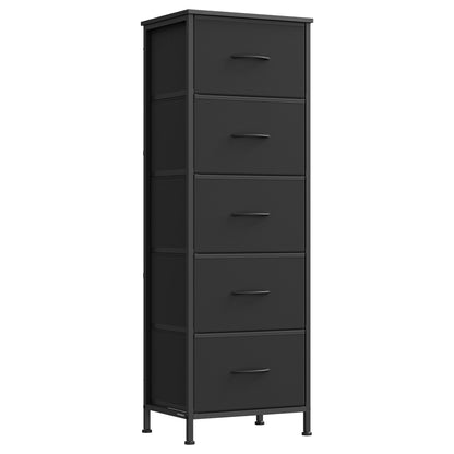 SONGMICS BELLAH Collection - Dresser for Bedroom, Chest of Drawers, Storage Organizer Unit, Closet, Entryway, Steel, 4 Drawers, Modern, Ink Black and Ebony Black ULGS314B01S