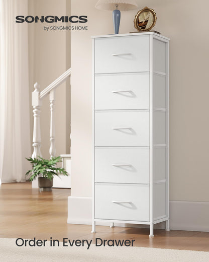 SONGMICS BELLAH Collection - Dresser for Bedroom, Chest of Drawers, Storage Organizer Unit, Closet, Entryway, Steel, 4 Drawers, Modern, Ink Black and Ebony Black ULGS314B01S