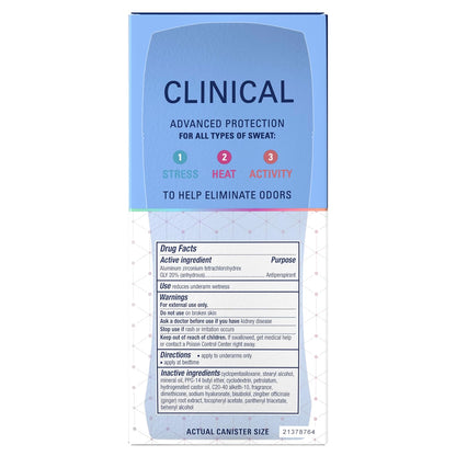 Secret Clinical Strength Invisible Solid Antiperspirant Deodorant for Women, 100HR Sweat & Odor Protection, 3X Stress Protection with Hyaluronic Acid, PH Balanced, Completely Clean Scent, 2.6 oz