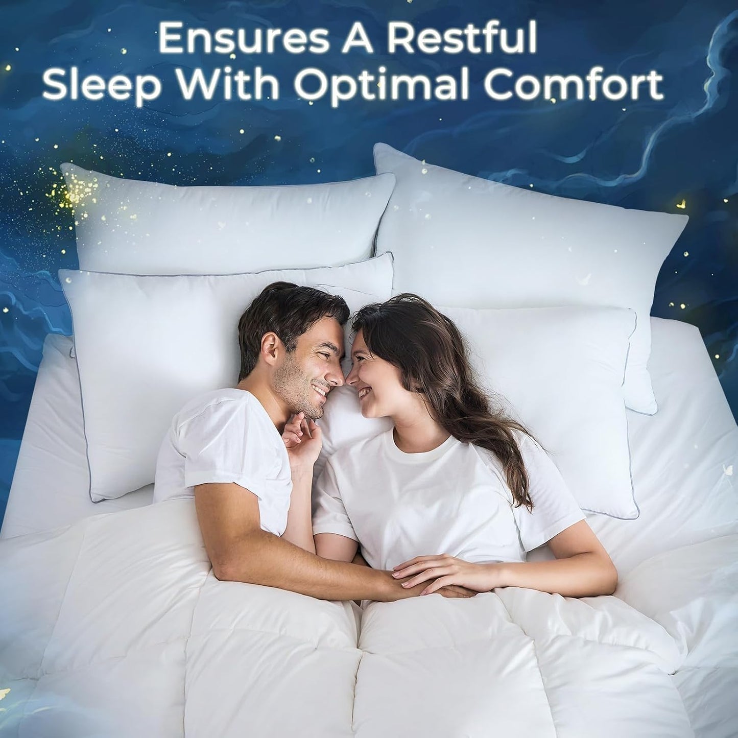Sasttie Firm Pillows Queen Size Set of 2, Bed Pillows for Side, Back, and Stomach Sleepers - Oeko-Tex Certified Down Alternative Plump Filling - Hotel Quality and Machine Washable, 2 Pack
