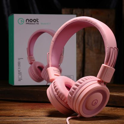 noot products K11 Kids Headphones with Wired Cord 3.5mm Jack Navy/Teal | 5ft Long Cord, Tangle Free, Foldable, Plug in On-Ear Headset for School, Classroom, Boys, Girls, Toddler Laptop Travel Tablet