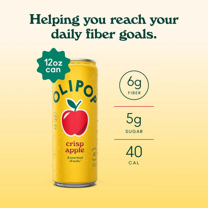 OLIPOP 6g Fiber Prebiotic Soda, Classic Grape, 12 fl oz, 12Pack Skinny | Shelf Stable Prebiotic Soda (Skinny), 6g Fiber, 5g Sugar, Digestive Health Support, Prebiotics & Botanicals, Gluten Free