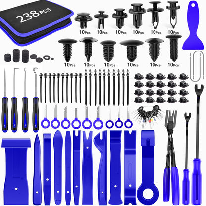 GOOACC 240PCS Bumper Retainer Clips Car Plastic Rivets Fasteners Push Retainer Kit 12 Popular Sizes Auto Push Pin Rivets Set -Door Trim Panel Fender Clips for GM Ford Toyota Honda Chrysler
