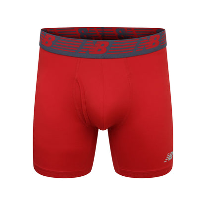 New Balance Men's Performance Boxer Briefs with Fly, Breathable Stretch Underwear, Moisture Wicking, Soft Waistband (3 Pack)