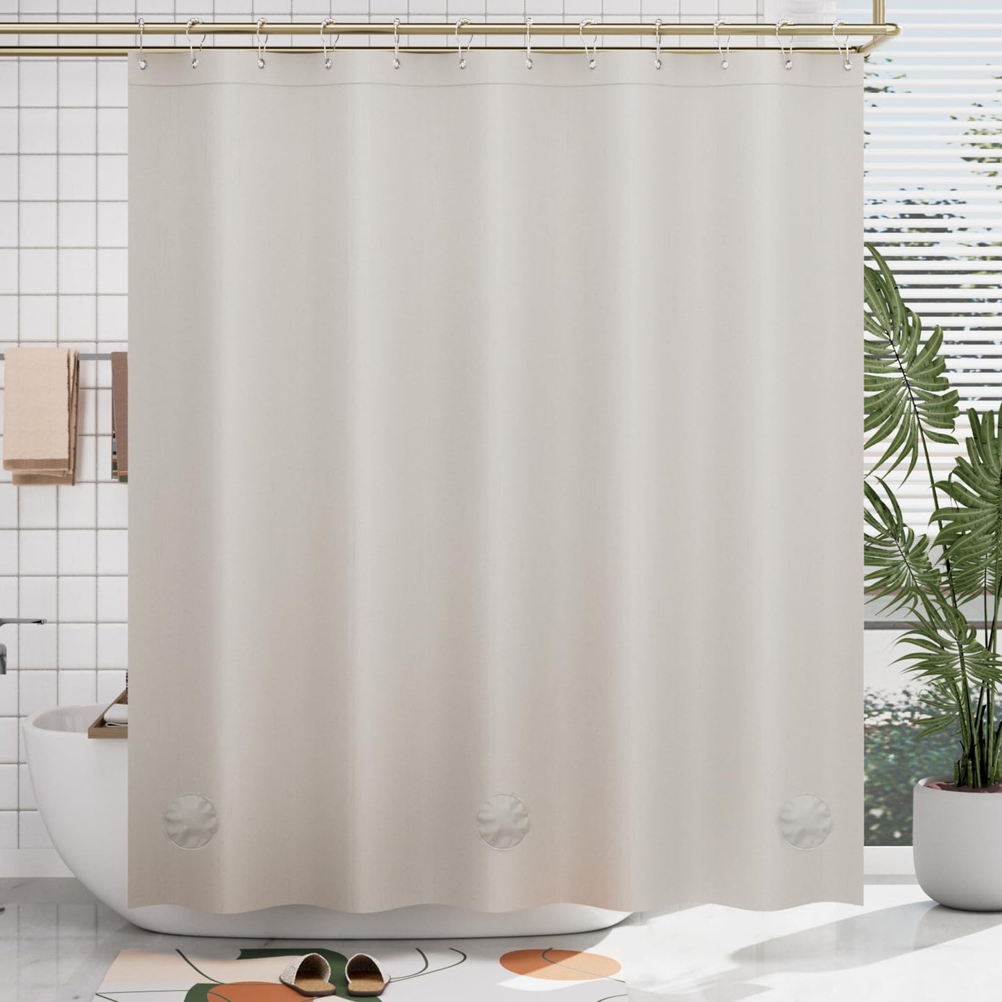 AmazerBath Plastic Shower Curtain Clear Premium PEVA, Clear Shower Curtain Heavy Duty 8G, Weighted Shower Curtains for Bathroom Accessories with 3 Big Stones and 12 Rustproof Grommets, 72x72 Inches