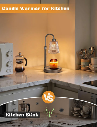 Candle Warmer Lamp with Timer Home Decor Birthday Gifts for Women | Dimmable Candle Warmer for Jar Candles, Height Adjustable Wax Melts Warmer,Room Decor House Warming Gifts New