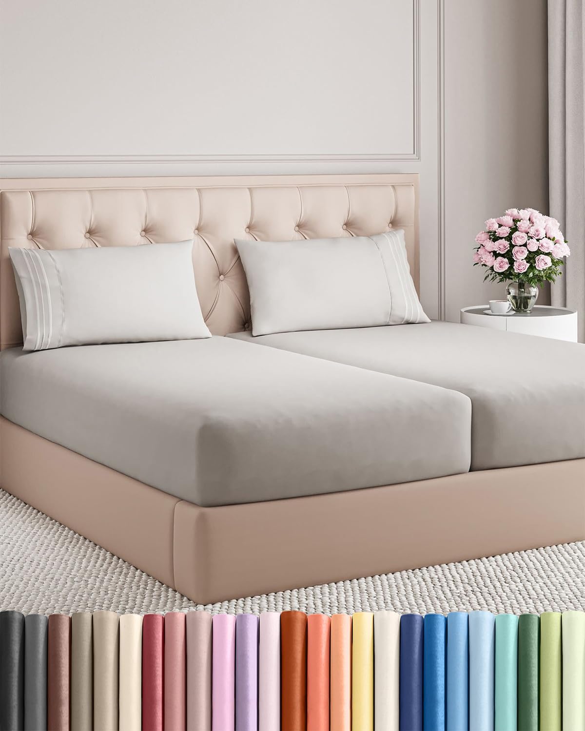 Twin XL 3 Piece Sheet Set - College Dorm Room Essentials - White | Deep Pocket Bed Sheets for Women, Men, Teens & Students, Soft, Cooling, Breathable & Wrinkle Free, Oeko-Tex Bed Sheet Set