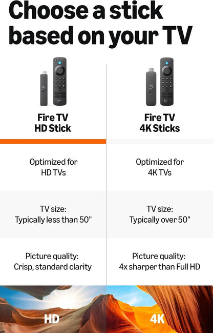 Amazon Fire TV Stick HD (newest model), free & live TV, Alexa Voice Remote, powered by the TV, effortless setup, find shows faster with Alexa+