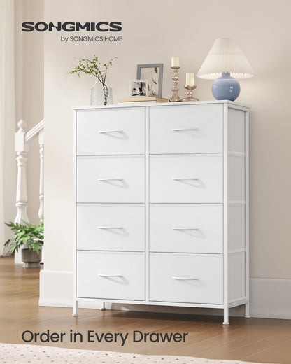 SONGMICS BELLAH Collection - Dresser for Bedroom, Chest of Drawers, Storage Organizer Unit, Closet, Entryway, Steel, 4 Drawers, Modern, Ink Black and Ebony Black ULGS314B01S