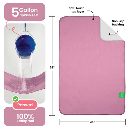 IMPROVIA® Washable Underpads, 34" x 36" (Pack of 4) - Heavy Absorbency Reusable Bedwetting Incontinence Pads for Kids, Adults, Elderly, and Pets - Waterproof Protective Pad for Bed, Couch, Sofa, Floor