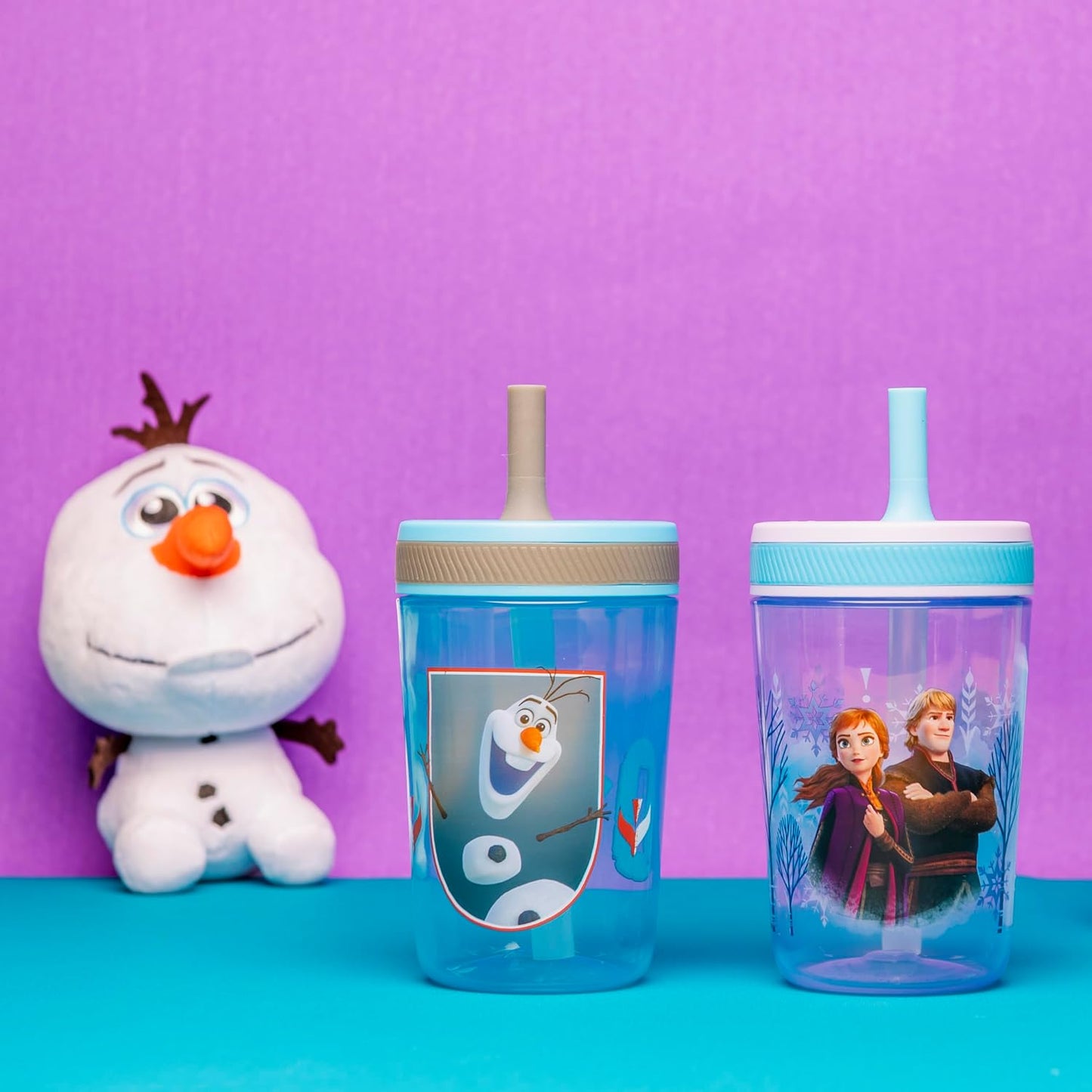 Zak Designs Sesame Street Kelso Toddler Tumblers For Travel or At Home, 15oz 2-Pack Durable Plastic Sippy Cups With Leak-Proof Design is Perfect For Kids (Elmo and Cookie Monster)