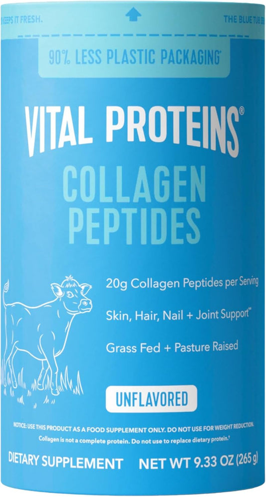 Vital Proteins Collagen Peptides Powder, Unflavored, 9.33oz | Grass-Fed Collagen Peptides, Supports Hair Skin & Nails, Bones & Joints, 13 Servings