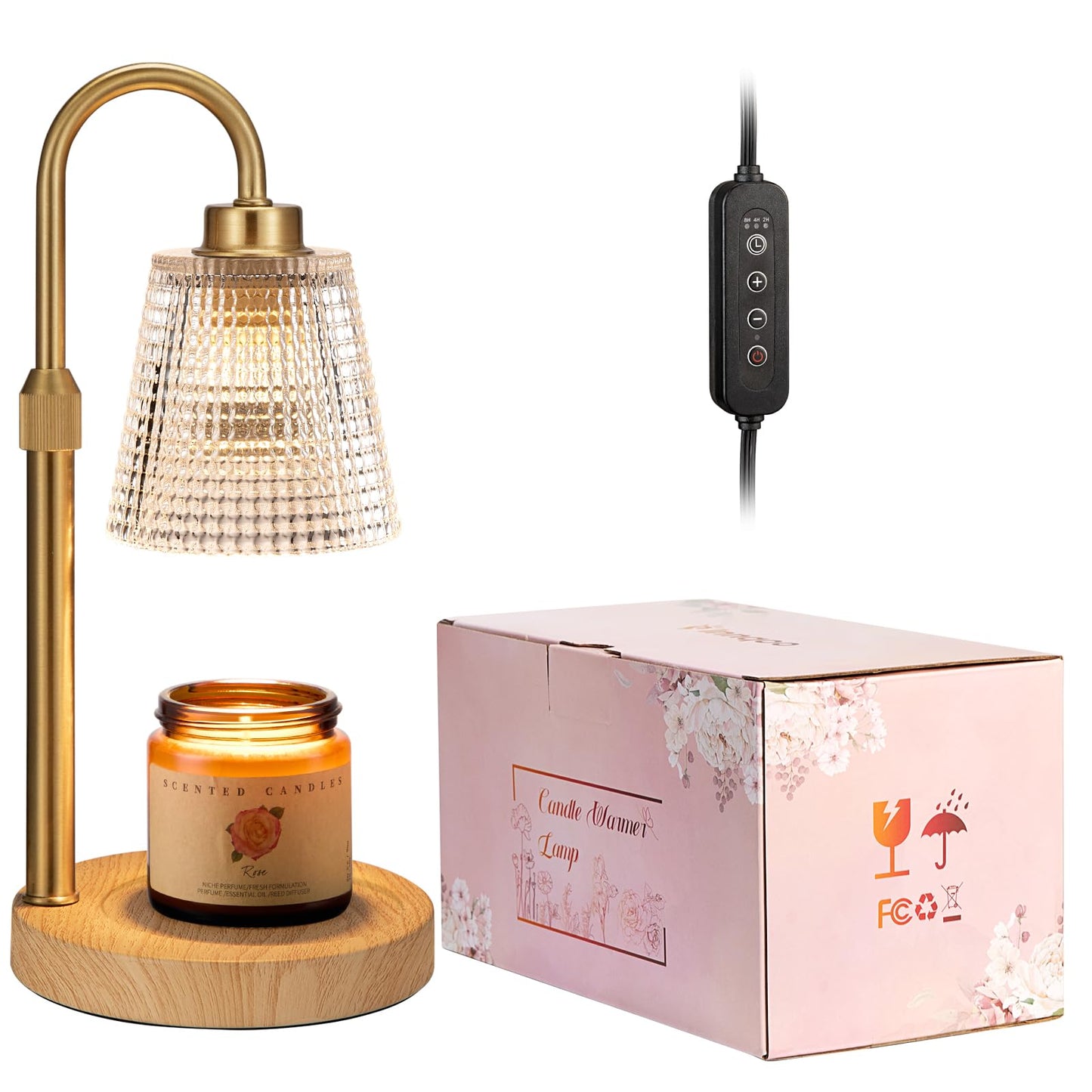 Candle Warmer Lamp with Timer Home Decor Birthday Gifts for Women | Dimmable Candle Warmer for Jar Candles, Height Adjustable Wax Melts Warmer,Room Decor House Warming Gifts New