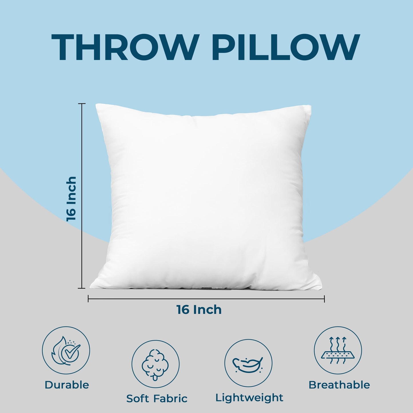 Utopia Bedding Throw Pillows, Decorative 18x18 Pillow Inserts, Set of 4 | Down alternative pillow insert with plush fluffy fill for beds sofas couches and chairs. Suitable for indoor outdoor use.