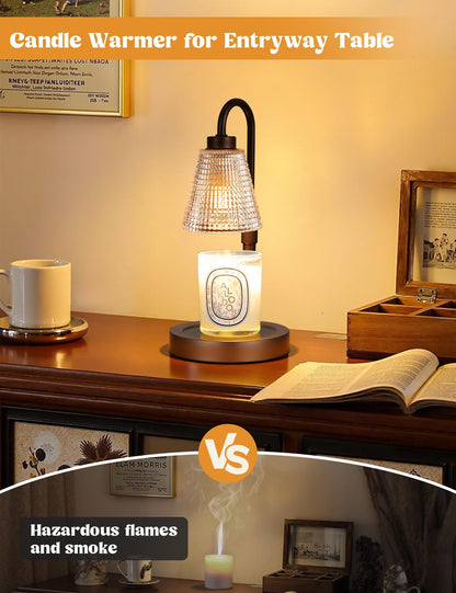 Candle Warmer Lamp with Timer Home Decor Birthday Gifts for Women | Dimmable Candle Warmer for Jar Candles, Height Adjustable Wax Melts Warmer,Room Decor House Warming Gifts New