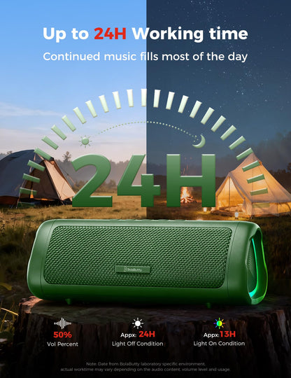 Bluetooth Speaker, 20W HD Sound, Portable Wireless, IPX5 Waterproof, Up to 24H Playtime, TWS Pairing, for Home/Party/Outdoor/Camping/Beach Essentials, Electronic Gadgets, Birthday Gift (Black)