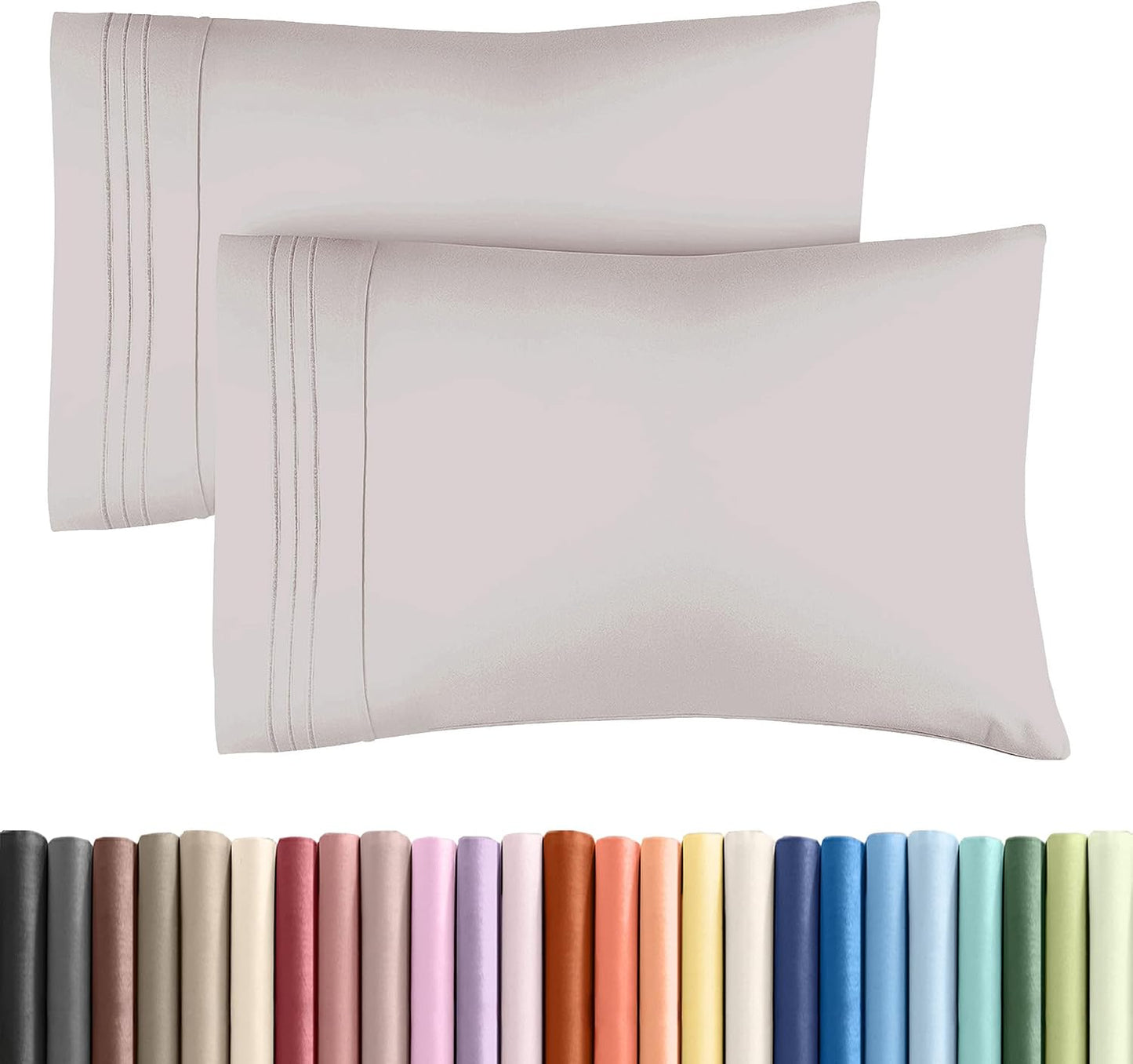 King Pillow Cases Set of 2 - Ultra Soft Cozy Pillowcase Covers - White | Hotel Quality, Comfortable Bedding for Women, Men, Kids & Teens, Machine Washable Pillow Protectors, 2 Piece Set, King Size