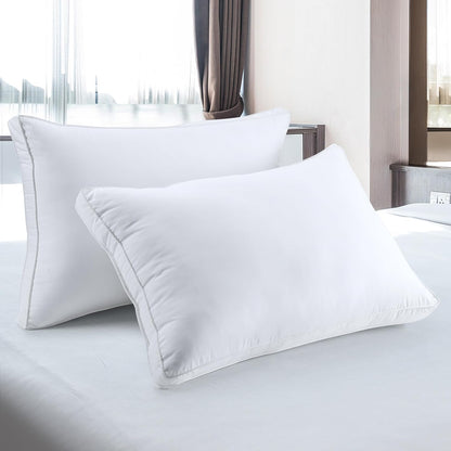 Utopia Bedding Gusset Bed Pillow, Hotel Pillows Queen Size Set of 2, White | Cotton Blended Down alternative pillows for sleeping, soft fluffy cooling comfort for Back, side & stomach sleepers, 2 pack