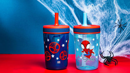 Zak Designs Sesame Street Kelso Toddler Tumblers For Travel or At Home, 15oz 2-Pack Durable Plastic Sippy Cups With Leak-Proof Design is Perfect For Kids (Elmo and Cookie Monster)