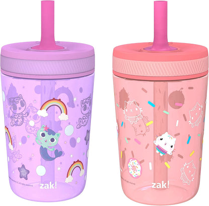 Zak Designs Sesame Street Kelso Toddler Tumblers For Travel or At Home, 15oz 2-Pack Durable Plastic Sippy Cups With Leak-Proof Design is Perfect For Kids (Elmo and Cookie Monster)