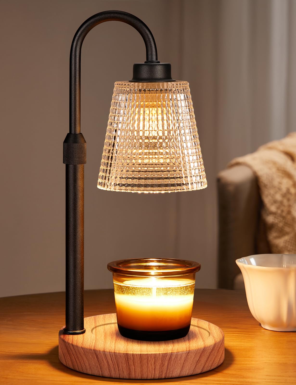 Candle Warmer Lamp with Timer Home Decor Birthday Gifts for Women | Dimmable Candle Warmer for Jar Candles, Height Adjustable Wax Melts Warmer,Room Decor House Warming Gifts New