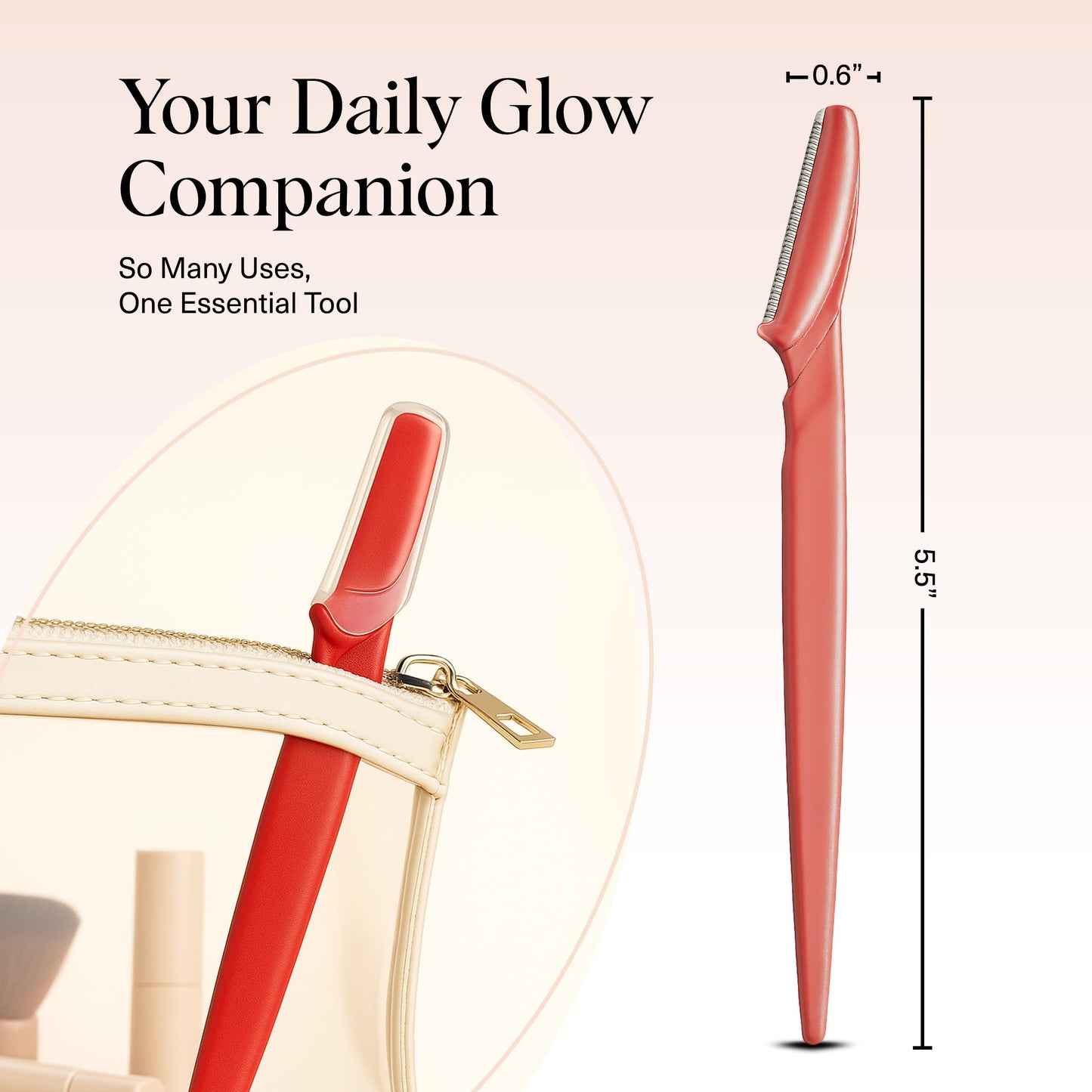 Kitsch Dermaplane Razor for Women Face – Terracotta, 12 pcs | Face Razors for Women & Men, Eyebrow Razor & Face Shaver – Exfoliating Facial Razor & Dermaplaner as Tool for Smoother Skin