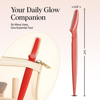 Kitsch Dermaplane Razor for Women Face – Terracotta, 12 pcs | Face Razors for Women & Men, Eyebrow Razor & Face Shaver – Exfoliating Facial Razor & Dermaplaner as Tool for Smoother Skin