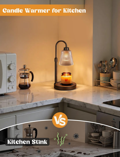 Candle Warmer Lamp with Timer Home Decor Birthday Gifts for Women | Dimmable Candle Warmer for Jar Candles, Height Adjustable Wax Melts Warmer,Room Decor House Warming Gifts New
